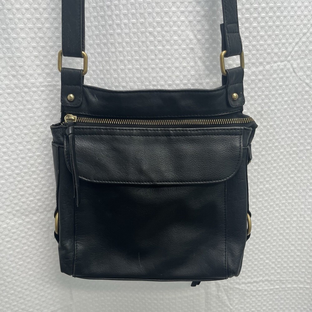 Great‎ American Leather Works Black Messenger Crossbody Bag Boho Travel